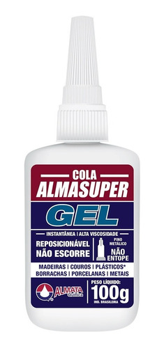 Cola Adesivo Instantâneo Ultrarrápido 100g Gel Almasuper