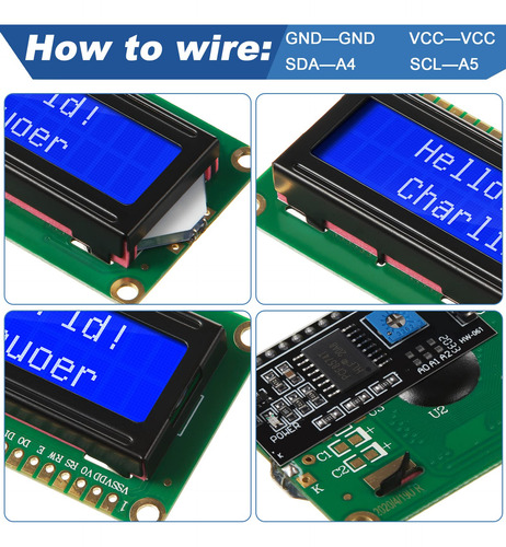Weewooday Adaptador De Interfaz Serie Iic/i2c/ Twi Lcd Y Mód