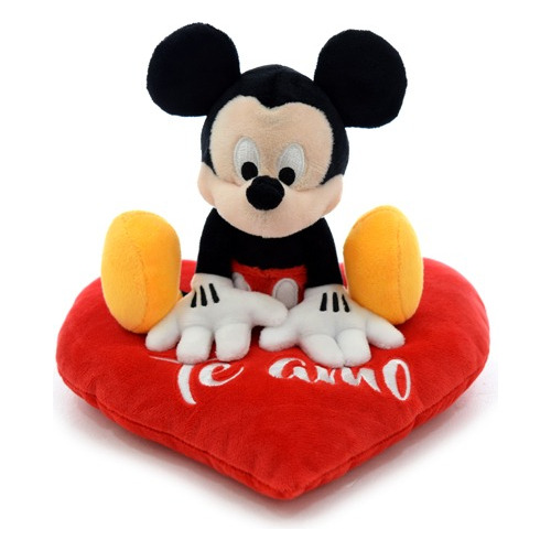 Peluche Mickey 20 Cm Sobre Corazon- Orig. Phi Phi Toys.