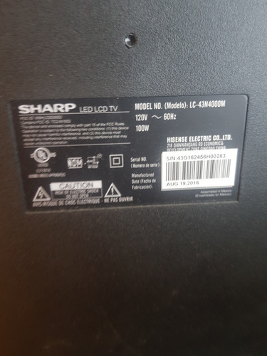 Tarjeta T-com Roku Tv Sharp 43 Mod Lc-43n4000m (Usado)