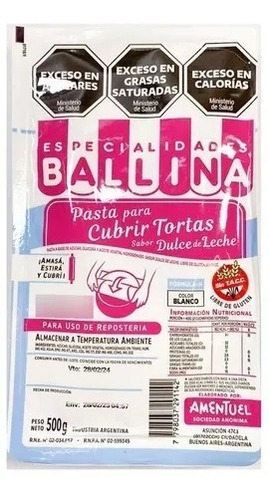 Pasta Para Cubrir Tortas Por 500 Grs. Fórmula H Ball