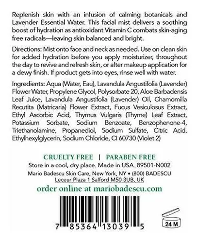 Mario Badescu Facial Spray With Aloe, Chamomile And Lavender