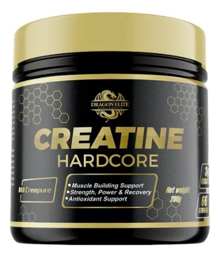 Creatina Hardcore Pura 200 Gr Importada Dragon Elite