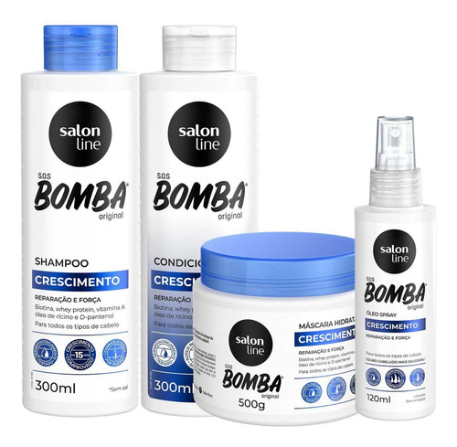 Kit Salon Line Sos Bomba Crescimento C/4