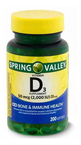 Vitamina D3 Softgels Natural 2,000iu 200 Tabletas Eg D45