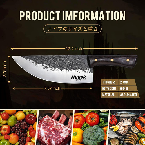 Facas Huusk, Faca De Açougueiro Para Cortar Carne, Forjada À