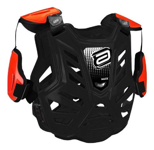 Colete Asw Maxx Preto Laranja Cross Motocross Trilha Enduro