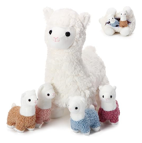 5 Pcs Adorable Llama Plush Set 14 Inch Mommy Alpaca Stu...