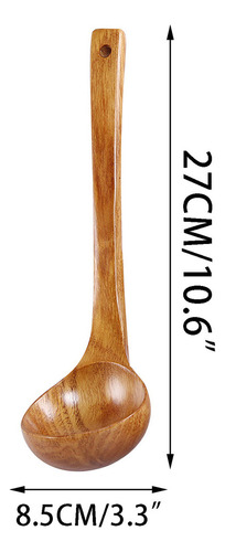 A Cuchara De Sopa En U Grande De Madera Con Mango Largo,