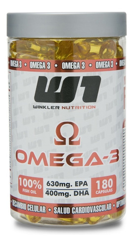 Omega 3 180 Caps. Winkler Nutrition Sabor Cápsulas blandas