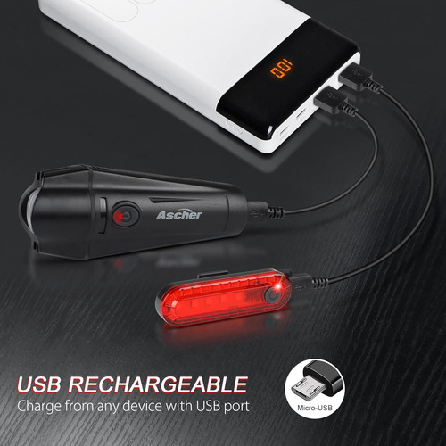 Juego De Luces Para Bicicleta Recargables Por Usb Ultrabrill