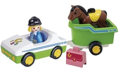 Playmobil 123 70181 Coche Zoo Con Remolque De Caballo