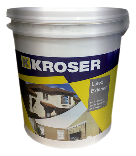 Pintura Kroser Latex Acrilica Ext Antialgas Premium 3.6l  