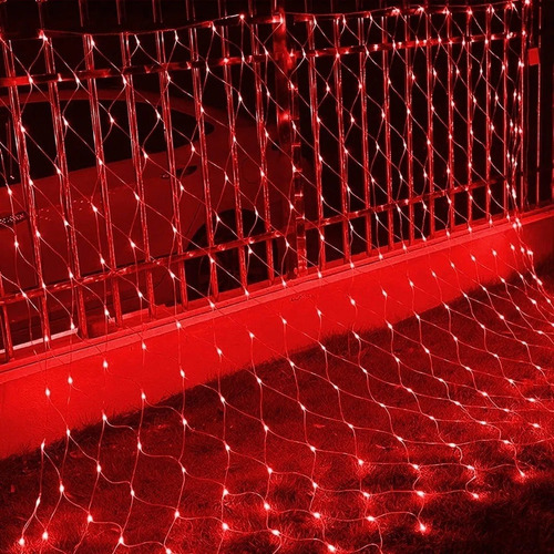 Guirnalda Red Cortina Led  1.5x1.5m Luces 8 Efectos
