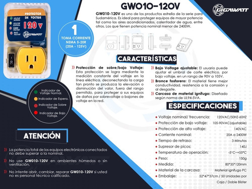 Protector De Voltaje Aire Acondicionado Y Refrigerador 120v