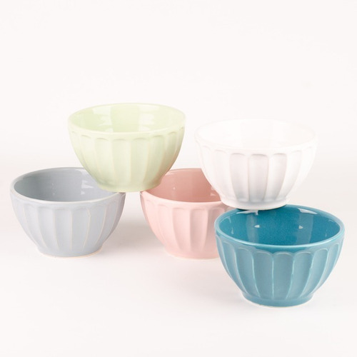 Compotera Bowl Ceramica Vainilla Colores 500cc Pack X6 