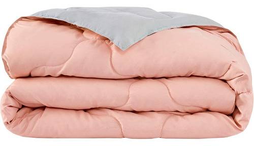 Comfort Spaces ® edredón Doble Vista Cama Queen Size 3piezas Color Coral / Gris