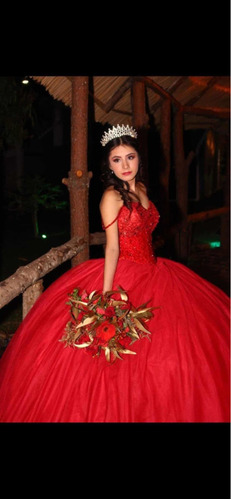 Vestido De Xv Años Rojo De 2 Piezas, Tul, Cristal, Encaje | Meses sin intereses Vestido De Xv Años Rojo De 2 Piezas, Tul, Cristal, Encaje | Meses sin intereses