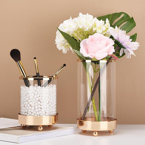 2pcs Cilindro De Cristal Transparente Florero De Flores