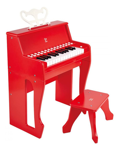 Hape Aprende Con Luces Piano Rojo Con Taburete