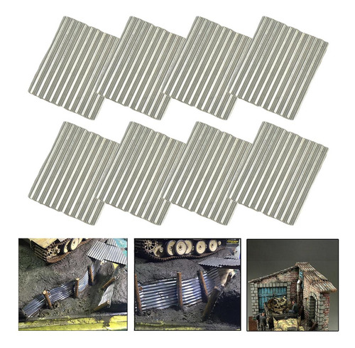 8 Piezas 1/35 Cobertizo De Acero Azulejo Hobby Diy