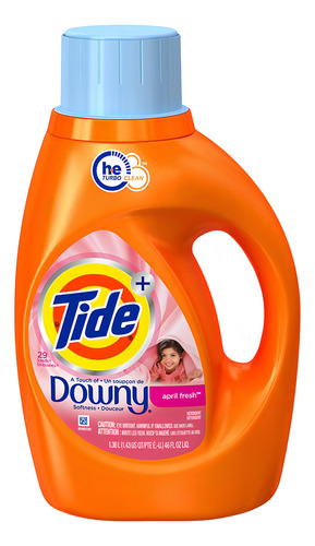 Frasco de sabonete líquido antibacteriano Tide Plus Downy April Fresh Fresh 1,36 L