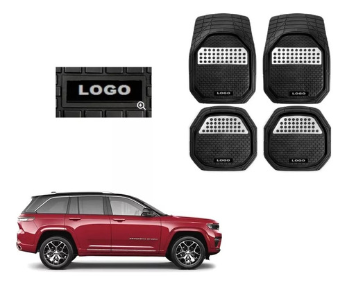 Tapetes 4pz Bandeja 3d Logo Jeep Grand Cherokee 2022 - 2025