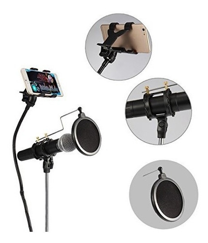 Soporte Para Microfono Brazo Con Filtro Pop Soporte Celular