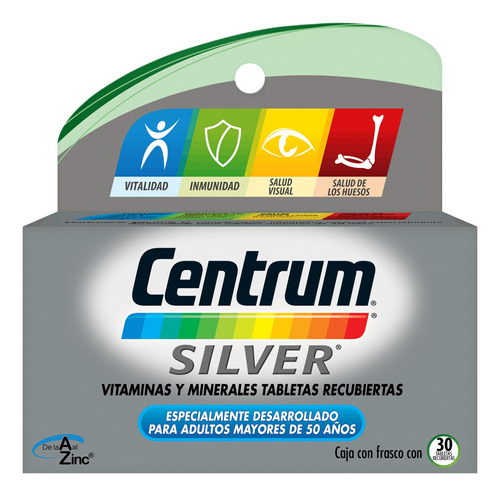 Suplemento en comprimidos GSK  Silver Centrum Silver calcio en pote 30 un