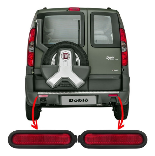 Par Refletor Olho De Gato Traseiro Fiat Doblo Adventure 2013