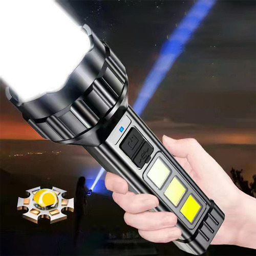Linterna Portátil J Cob De Luz Fuerte Recargable Usb C 9168