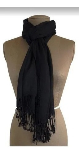 Pashminas Chal Bufanda Elegante Color Negro Mujer Hombre 