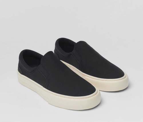 Tenis Bambas Zara Slip On Negros Unisex Número 25 7usa (Usado)