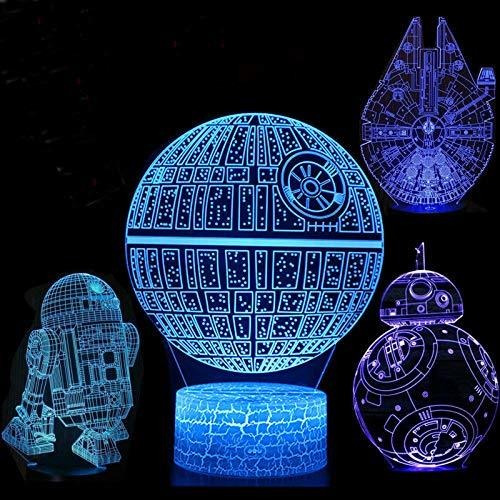 Paquete De 4 Luces De Noche 3d 3d Led 3d Star Wars Lámpara 