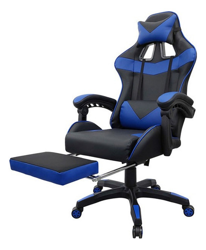 Silla de escritorio DeSillas Pro gamer extreme ergonómica  negra y azul