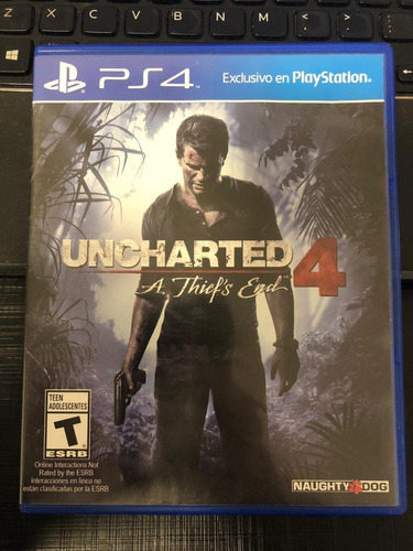 Jogo Ps4 Uncharted 4 Mídia Física Capa Azul Original Veja!