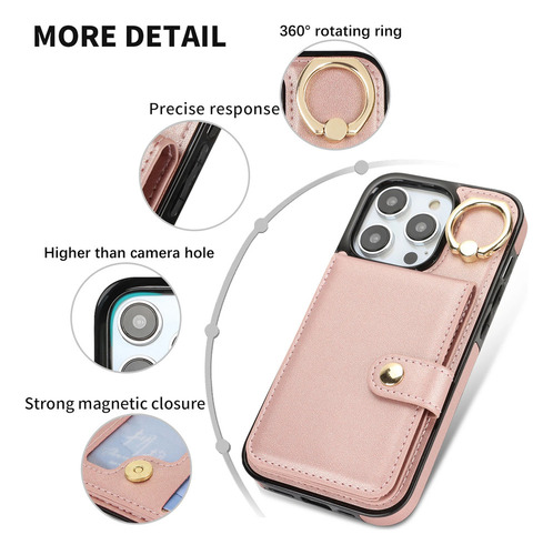 Capa De Couro Tipo Carteira Para iPhone Com Porta-cartões