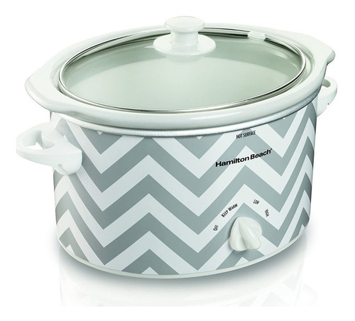 Imagen 1 de 2 de Olla eléctrica Hamilton Beach 33234 de cerámica blanca/gris 120V 60Hz 3 qt