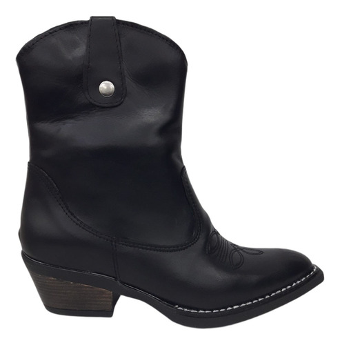 Botas Texanas Cuero Negro Mujer 36 Al 40