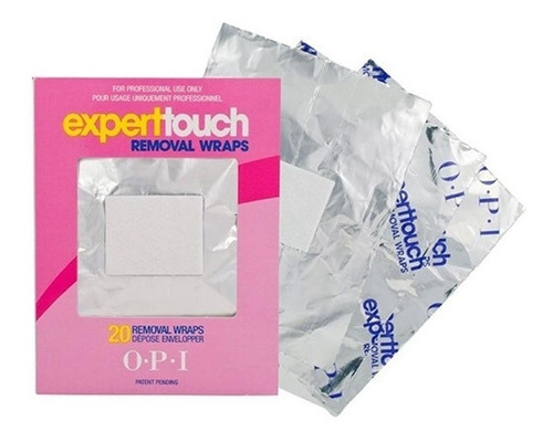 Opi Expert Touch Removal Wraps Paños Metálicos X 20 U.