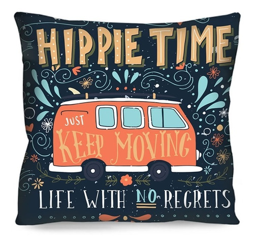 Almofada Decorativa Carros Kombi Hippie Time 42cm R9