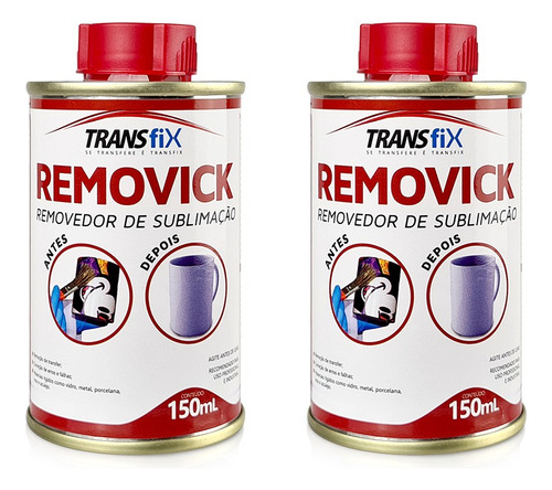 02 Removick Sublimação Removedor De Impressão Sublimática Cor Incolor
