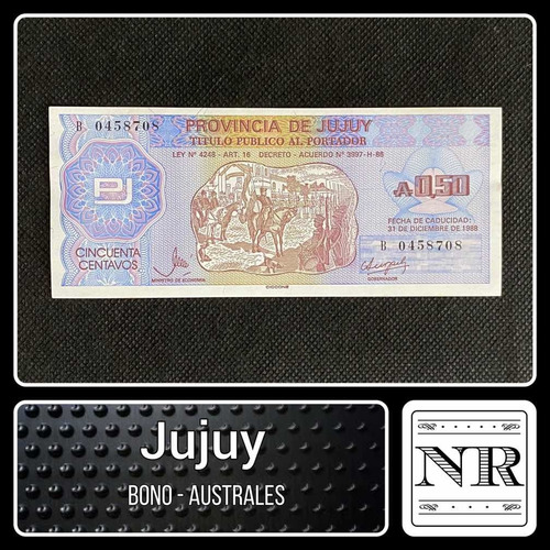 Argentina | Jujuy - 0.50 Austral - Año 1986 - Ec. #11 - Bono