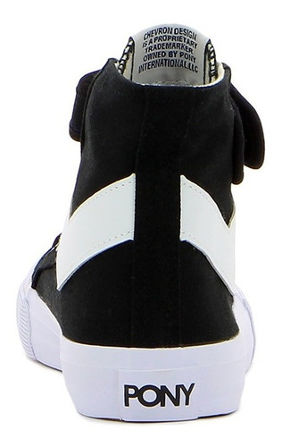 Pony Calzado C/velcro Bota Hi Black/white