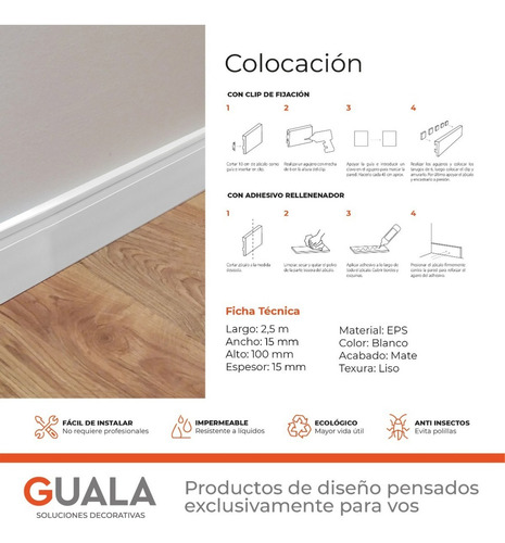 Zocalo Eps Extra Line Atrim Anti Humedad Porcelanato 2320