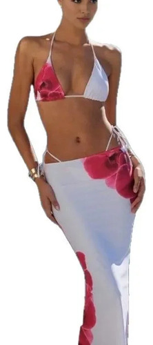 Conjunto De Bikini Traje De Baño De Poliéster Blanco