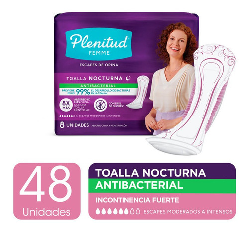 Plenitud Toalla Nocturna Femme Incontinencia Pack 6 Unidades