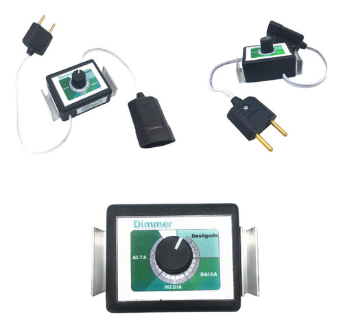 Dimmer Controle Lampadas Halogenas E Incandescentes Abajur Preto Branco 127/220V Diminuir Claridade Resistencia Variar Elitenet Eletronica E Digital