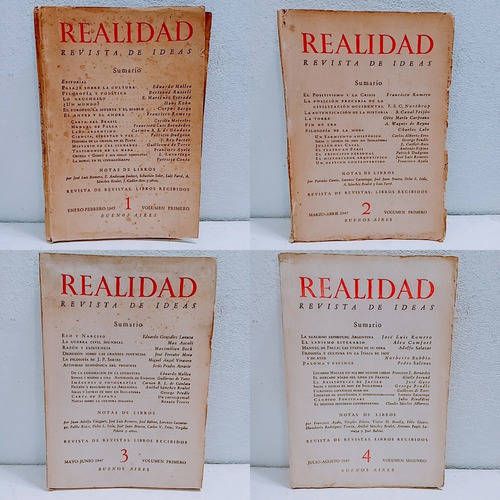 Realidad Revista De Ideas Nº 1 Al 17-18 Colección Completa