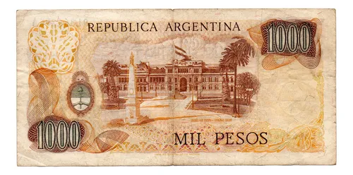 Billete 1000 Pesos Ley, Bottero 2438, Año 1975 Bueno